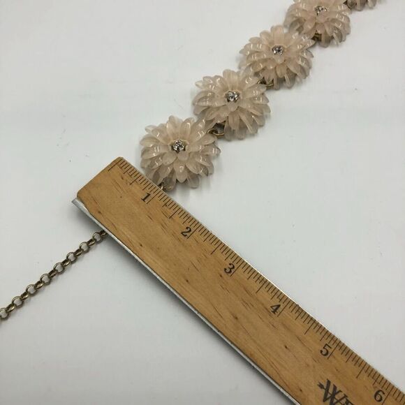 J Crew Women's Floral Statement Necklace Gold Tone Chunky Dress Up Fashion - Picture 9 of 9